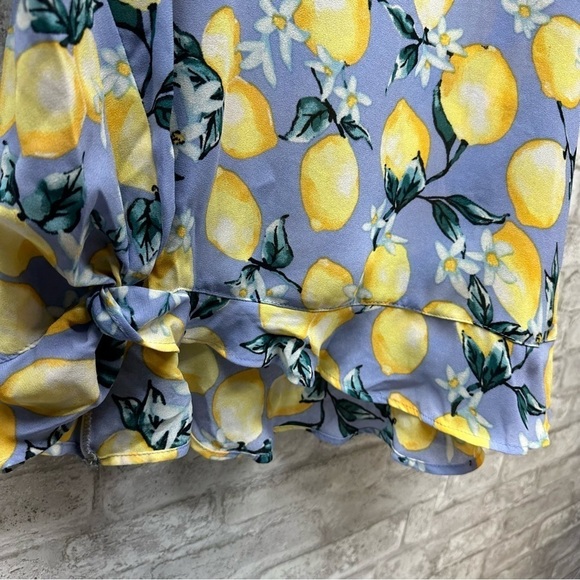 TORRID novelty lemon print blouse women’s size 10 (00) sleeveless chic - Picture 4 of 5